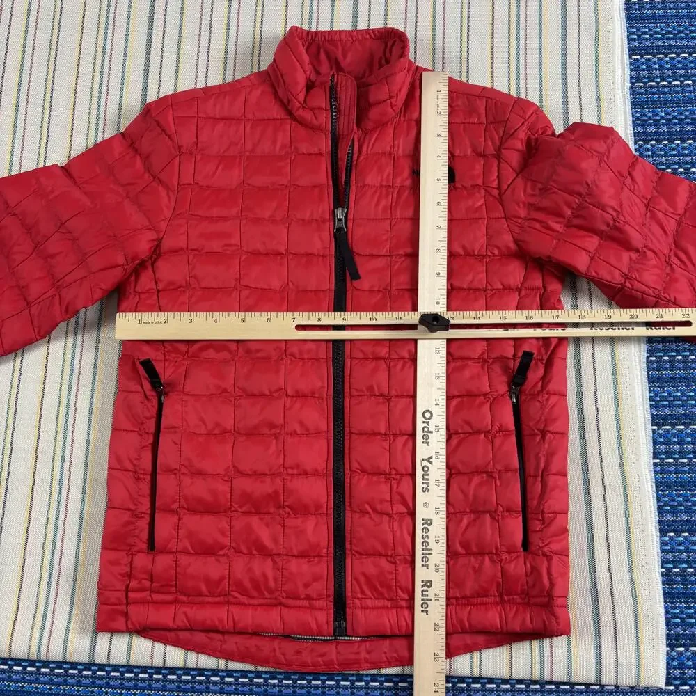The North Face Jacket Boys Medium 10/12 Red ThermoBall Puffer Full Zip Warm